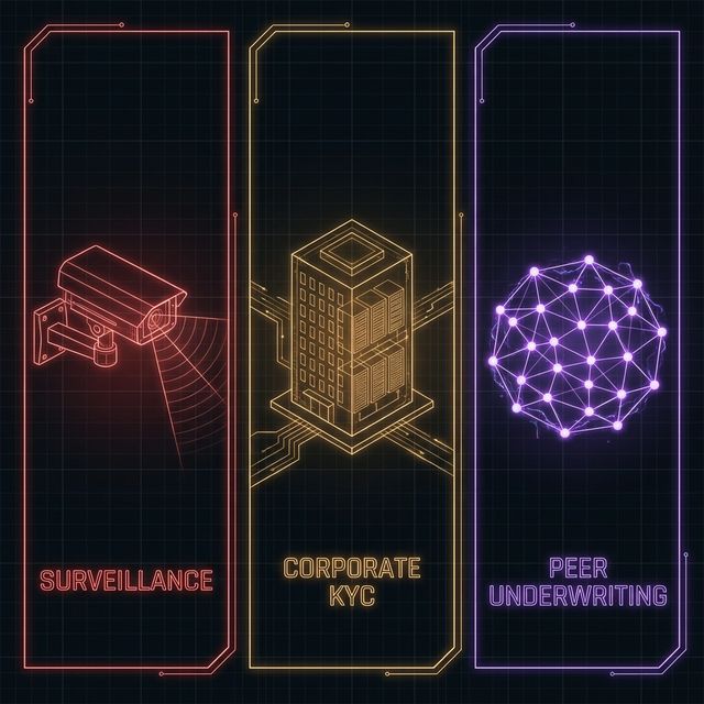 Three approaches to identity: surveillance, corporate, and peer-underwritten